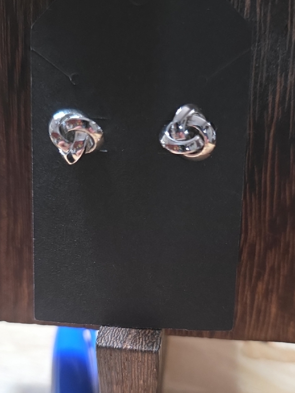 Source Unknown Silver Knot Stud Earrings - Silver